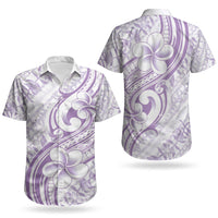 Hawaii Plumeria Lokelani Pikake Lei Couples Matching Off Shoulder Maxi Dress and Hawaiian Shirt Poni Polynesian Tattoo LT9 - Polynesian Pride