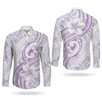 Hawaii Plumeria Lokelani Pikake Lei Couples Matching Short Sleeve Bodycon Dress and Long Sleeve Button Shirt Poni Polynesian Tattoo LT9 - Polynesian Pride