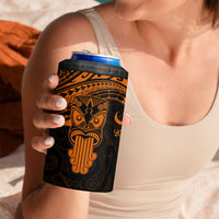 Personalised New Zealand Te Reo Maori 4 in 1 Can Cooler Tumbler Kia Kaha Maori Language Week Gold Style LT9 - Polynesian Pride