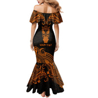 Personalised New Zealand Te Reo Maori Mermaid Dress Kia Kaha Maori Language Week Gold Style LT9 - Polynesian Pride