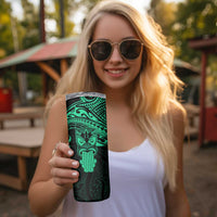 Personalised New Zealand Te Reo Maori Skinny Tumbler Kia Kaha Maori Language Week Green Style LT9 - Polynesian Pride
