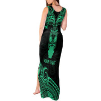 Personalised New Zealand Te Reo Maori Tank Maxi Dress Kia Kaha Maori Language Week Green Style LT9 - Polynesian Pride