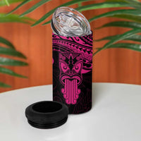 Personalised New Zealand Te Reo Maori 4 in 1 Can Cooler Tumbler Kia Kaha Maori Language Week Pink Style LT9 - Polynesian Pride