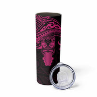 Personalised New Zealand Te Reo Maori Skinny Tumbler Kia Kaha Maori Language Week Pink Style LT9 - Polynesian Pride