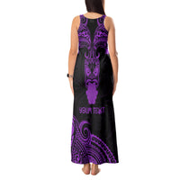 Personalised New Zealand Te Reo Maori Tank Maxi Dress Kia Kaha Maori Language Week Purple Style LT9 - Polynesian Pride