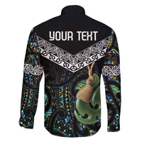 Personalised Maori Manaia Family Matching Long Sleeve Bodycon Dress and Hawaiian Shirt New Zealand Tribal Hei Matau Papua Shell LT9 - Polynesian Pride