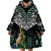Personalised Maori Manaia Wearable Blanket Hoodie New Zealand Tribal Hei Matau Papua Shell LT9 - Polynesian Pride