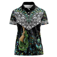 Personalised Maori Manaia Women Polo Shirt New Zealand Tribal Hei Matau Papua Shell LT9 Female Green - Polynesian Pride