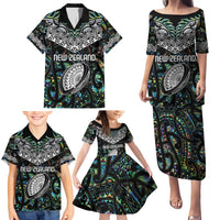 Custom New Zealand Family Matching Puletasi and Hawaiian Shirt Maori Rugby Tattoo Papua Shell LT9 - Polynesian Pride