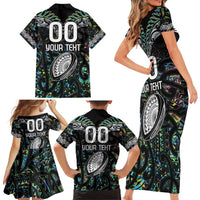 Custom New Zealand Family Matching Short Sleeve Bodycon Dress and Hawaiian Shirt Maori Rugby Tattoo Papua Shell LT9 - Polynesian Pride