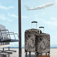 Beauty and The Warrior Polynesian Valentine Luggage Cover Hibiscus FLowers Brown Style LT9 - Polynesian Pride