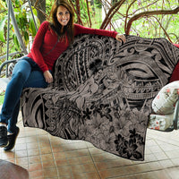 Beauty and The Warrior Polynesian Valentine Quilt Hibiscus FLowers Brown Style LT9 - Polynesian Pride