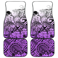 Beauty and The Warrior Polynesian Valentine Car Mats Hibiscus FLowers Purple Style LT9 Purple - Polynesian Pride