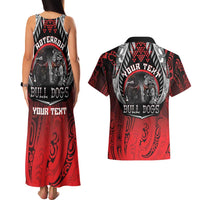 Aotearoa Bulldog Personalised Couples Matching Tank Maxi Dress and Hawaiian Shirt Maori Kowhaiwhai Motif LT9 - Polynesian Pride