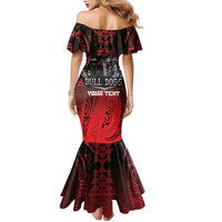 Aotearoa Bulldog Personalised Family Matching Mermaid Dress and Hawaiian Shirt Maori Kowhaiwhai Motif LT9 - Polynesian Pride