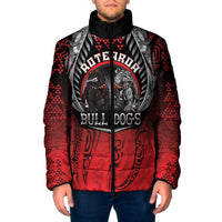Aotearoa Bulldog Personalised Padded Jacket Maori Kowhaiwhai Motif LT9 Men Red - Polynesian Pride