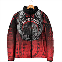 Aotearoa Bulldog Personalised Padded Jacket Maori Kowhaiwhai Motif LT9 - Polynesian Pride