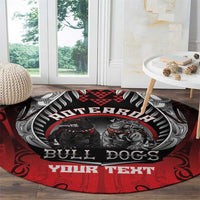 Aotearoa Bulldog Personalised Round Carpet Maori Kowhaiwhai Motif LT9 - Polynesian Pride