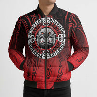 Aotearoa Bulldog Bomber Puffer Jacket New Zealand Kowhaiwhai Tribal LT9 - Polynesian Pride