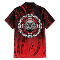 Aotearoa Bulldog Family Matching Off The Shoulder Long Sleeve Dress and Hawaiian Shirt New Zealand Kowhaiwhai Tribal LT9 - Polynesian Pride