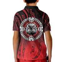 Aotearoa Bulldog Kid Polo Shirt New Zealand Kowhaiwhai Tribal LT9 - Polynesian Pride