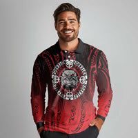 Aotearoa Bulldog Long Sleeve Polo Shirt New Zealand Kowhaiwhai Tribal LT9 - Polynesian Pride