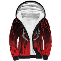Aotearoa Bulldog Sherpa Hoodie New Zealand Kowhaiwhai Tribal LT9 Unisex Red - Polynesian Pride