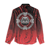 Aotearoa Bulldog Women Casual Shirt New Zealand Kowhaiwhai Tribal LT9 - Polynesian Pride