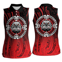 Aotearoa Bulldog Women Sleeveless Polo Shirt New Zealand Kowhaiwhai Tribal LT9 - Polynesian Pride