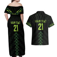 Custom New Zealand Maori Koru Koiri Motif Couples Matching Off Shoulder Maxi Dress and Hawaiian Shirt LT9 - Polynesian Pride