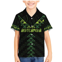 Custom New Zealand Maori Koru Koiri Motif Family Matching Mermaid Dress and Hawaiian Shirt LT9 Son's Shirt Green - Polynesian Pride