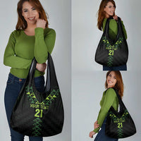 Custom New Zealand Maori Koru Koiri Motif Grocery Bag