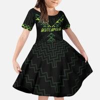 Custom New Zealand Maori Koru Koiri Motif Kid Short Sleeve Dress