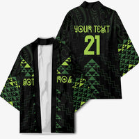 Custom New Zealand Maori Koru Koiri Motif Kimono - Polynesian Pride