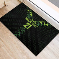 Custom New Zealand Maori Koru Koiri Motif Rubber Doormat