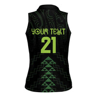 Custom New Zealand Maori Koru Koiri Motif Women Sleeveless Polo Shirt