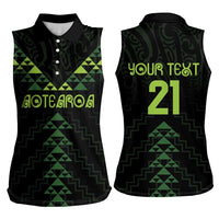 Custom New Zealand Maori Koru Koiri Motif Women Sleeveless Polo Shirt