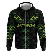 Custom New Zealand Maori Koru Koiri Motif Zip Hoodie LT9 Zip Hoodie Green - Polynesian Pride