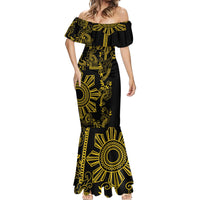 Filipino Sun Tribal Tattoo Mermaid Dress Philippines Inspired Barong Simple Gold LT9 - Polynesian Pride