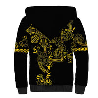 Filipino Sun Tribal Tattoo Sherpa Hoodie Philippines Inspired Barong Simple Gold