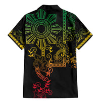 Filipino Sun Tribal Tattoo Family Matching Mermaid Dress and Hawaiian Shirt Philippines Inspired Barong Reggae Art LT9 - Polynesian Pride