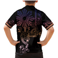Filipino Sun Tribal Tattoo Family Matching Mermaid Dress and Hawaiian Shirt Philippines Inspired Barong Pink Art LT9 - Polynesian Pride