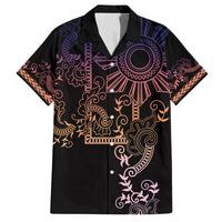 Filipino Sun Tribal Tattoo Hawaiian Shirt Philippines Inspired Barong Pink Art