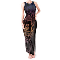 Filipino Sun Tribal Tattoo Tank Maxi Dress Philippines Inspired Barong Pink Art LT9 Women Pink - Polynesian Pride