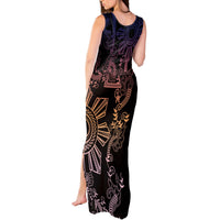 Filipino Sun Tribal Tattoo Tank Maxi Dress Philippines Inspired Barong Pink Art LT9 - Polynesian Pride