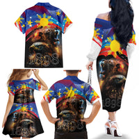 Philippines Lion and Eagle 1898 Family Matching Off The Shoulder Long Sleeve Dress and Hawaiian Shirt Pilipinas Maligayang Araw ng Kalayaan LT9 - Polynesian Pride