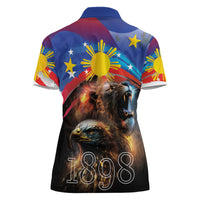 Philippines Lion and Eagle 1898 Women Polo Shirt Pilipinas Maligayang Araw ng Kalayaan