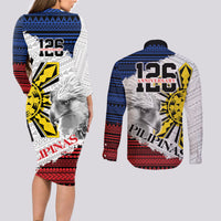Philippines 126th Independence Day Couples Matching Long Sleeve Bodycon Dress and Long Sleeve Button Shirt Pilipinas Hunyo 12 Maligayang Araw ng Kalayaan LT9 - Polynesian Pride