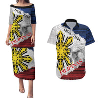 Philippines 126th Independence Day Couples Matching Puletasi and Hawaiian Shirt Pilipinas Hunyo 12 Maligayang Araw ng Kalayaan LT9 White - Polynesian Pride