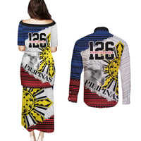 Philippines 126th Independence Day Couples Matching Puletasi and Long Sleeve Button Shirt Pilipinas Hunyo 12 Maligayang Araw ng Kalayaan LT9 - Polynesian Pride